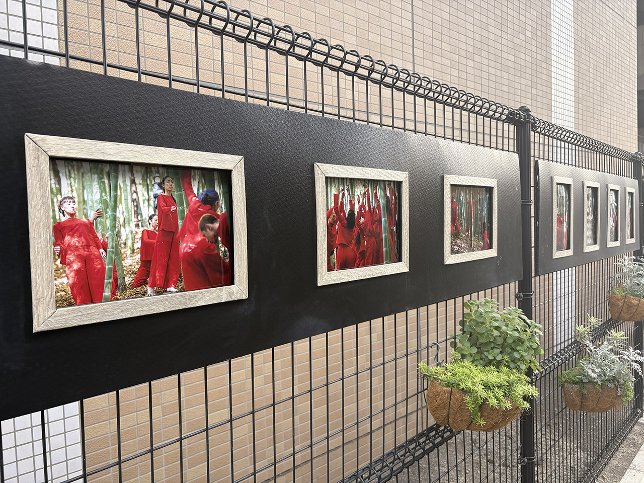 カワルートの展示とプランター