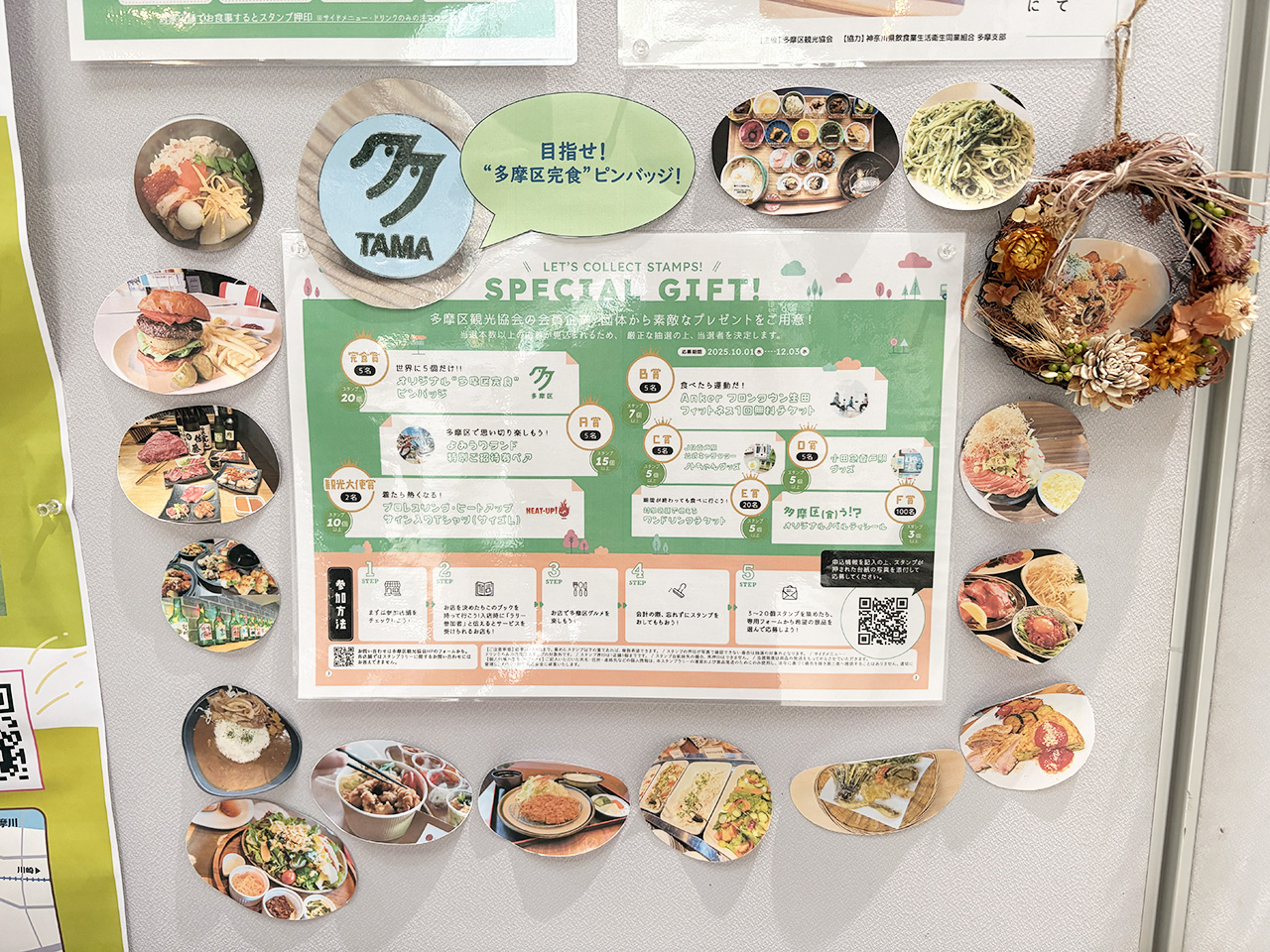多摩区（食）うスタンプラリープレゼント内容