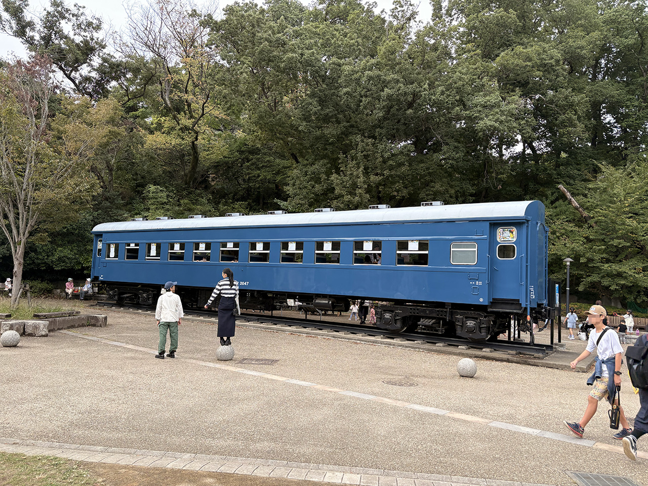 生田緑地の青い客車