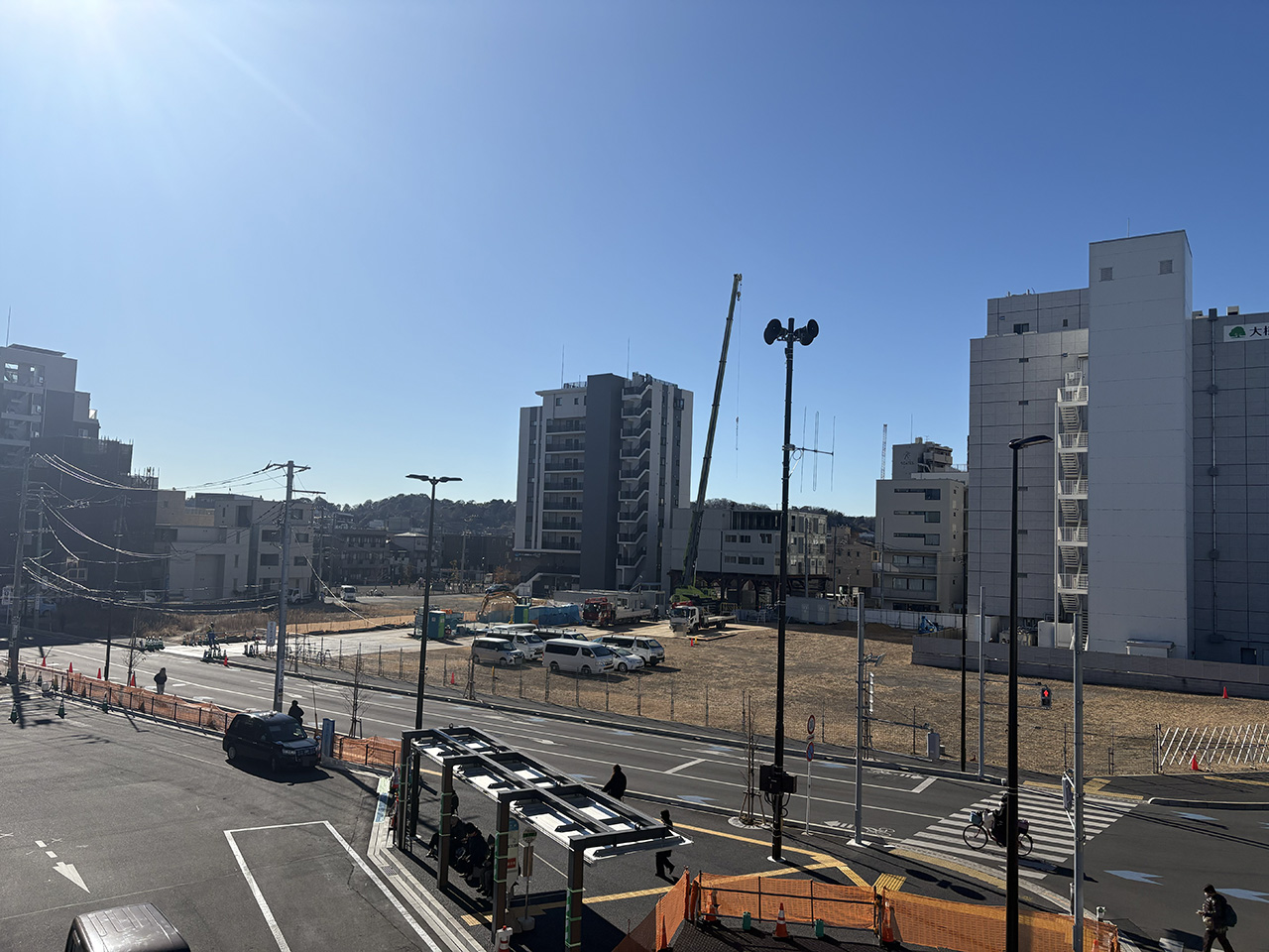 再開発中の登戸駅前の様子