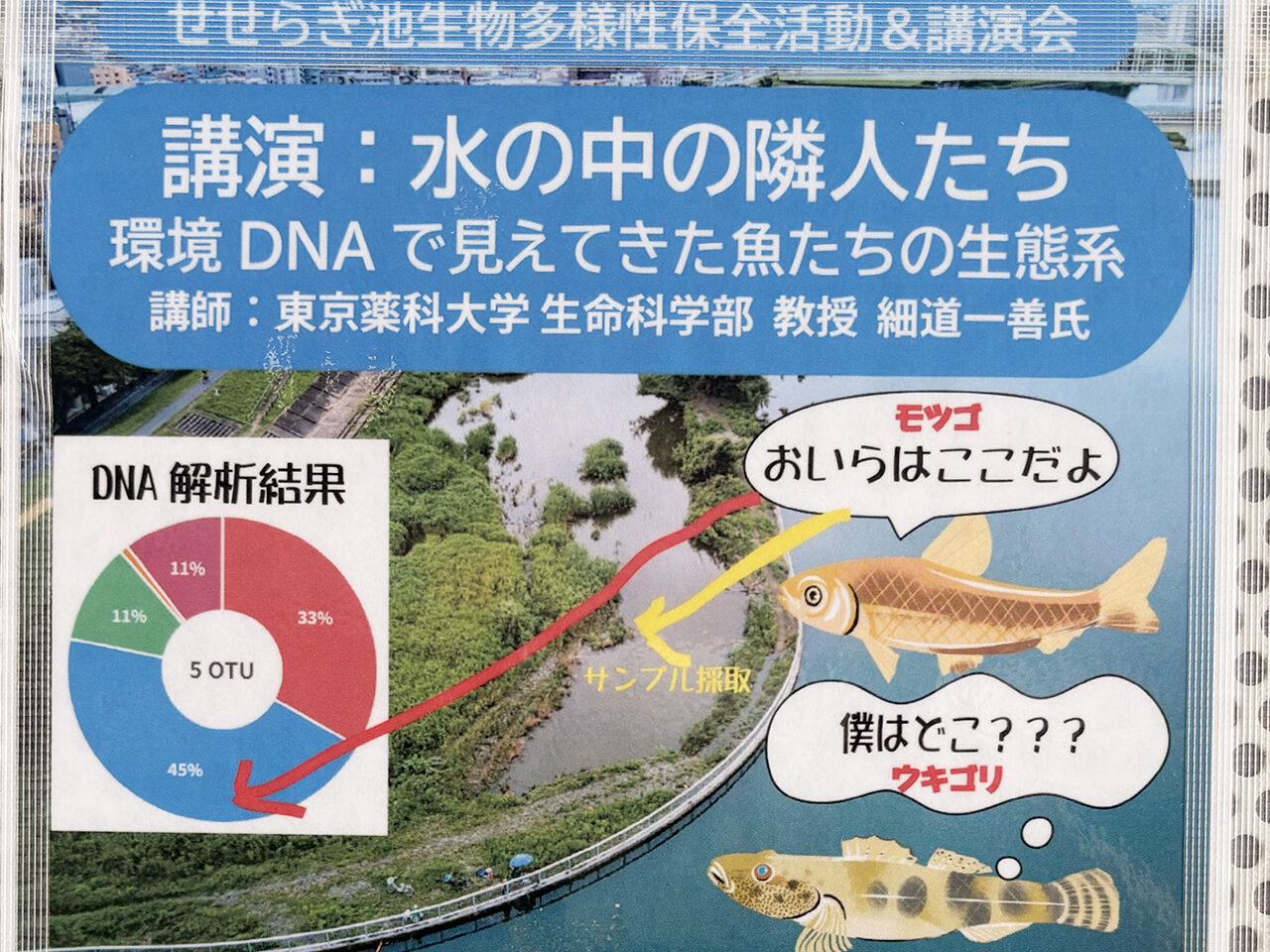 二ヶ領せせらぎ館「水の中の隣人たち」環境DNA講演会