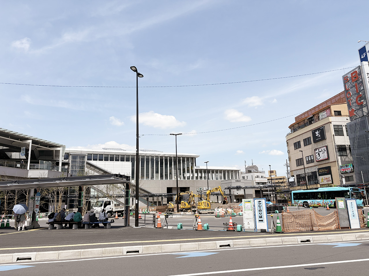登戸駅前ロータリー整備中の様子