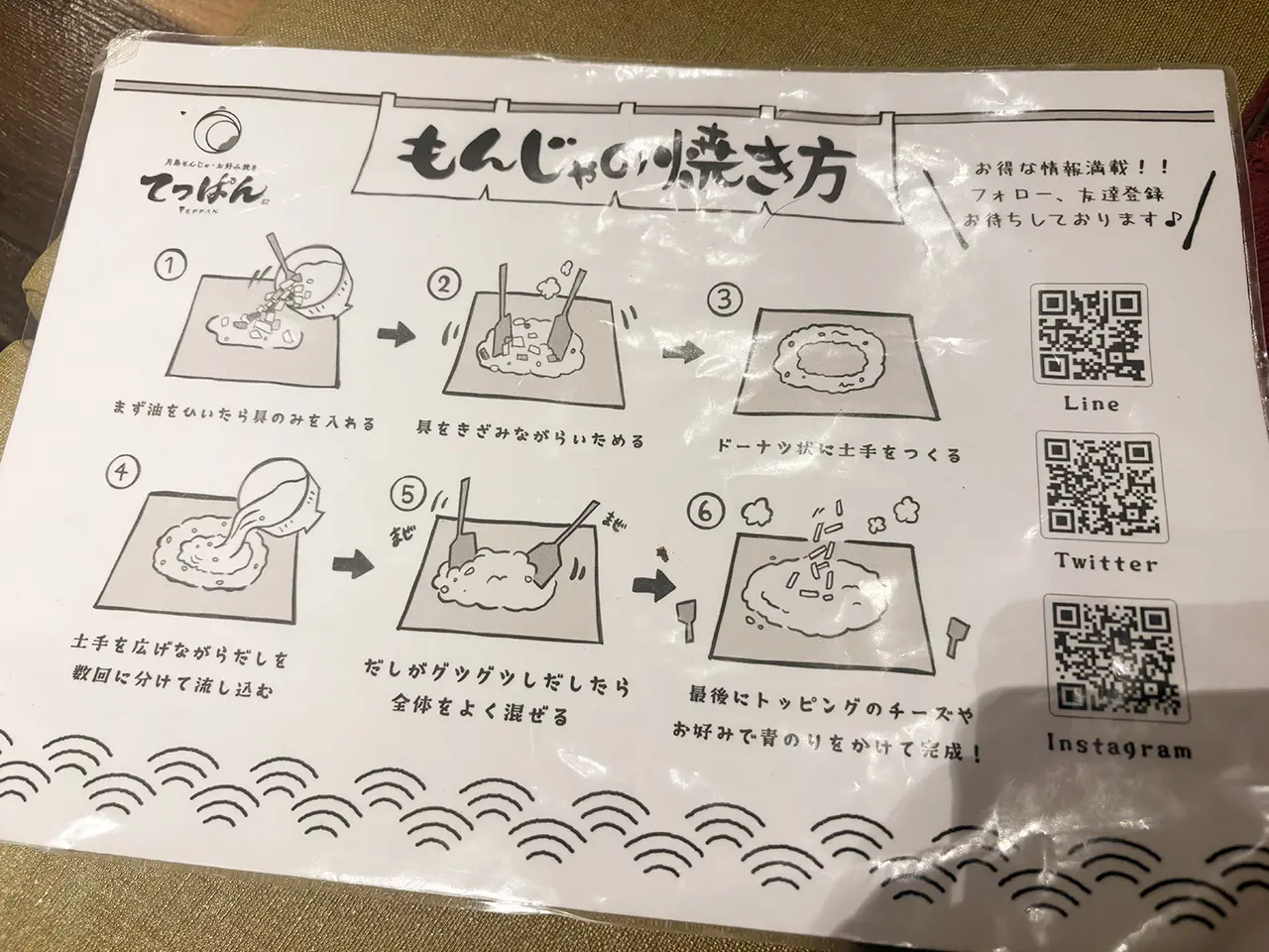 東京もんじゃ　どてっぱん向ヶ丘遊園店「もんじゃの焼き方」
